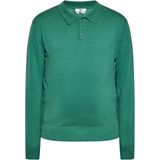 Trui - Blauw - Katoen - Lange Mouwen met Knoopsluiting