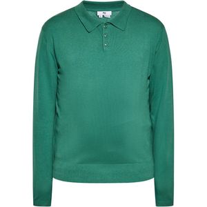 Trui - Blauw - Katoen - Lange Mouwen met Knoopsluiting