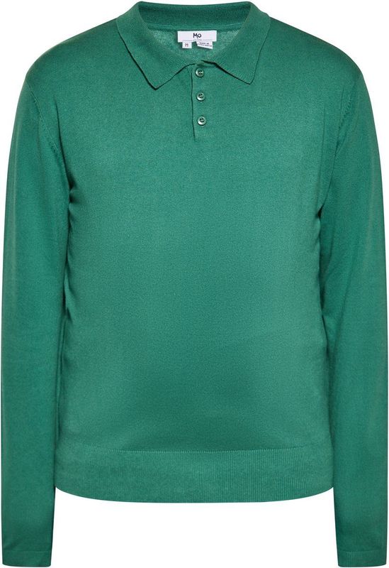 Trui - Blauw - Katoen - Lange Mouwen met Knoopsluiting