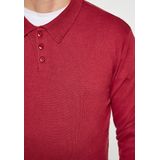 Mo - Jumper - Wijnrood - Heren - Jacquardtrui met Lange Mouwen