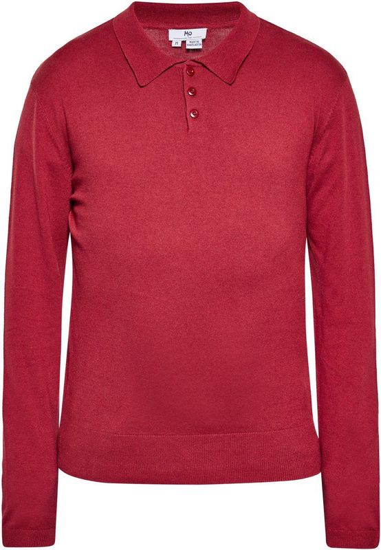 Mo - Jumper - Wijnrood - Heren - Jacquardtrui met Lange Mouwen