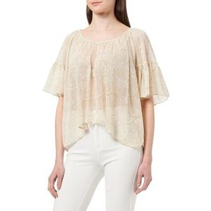 DreiMaster Vintage dames blouseshirt, wolwit, meerkleurig, M