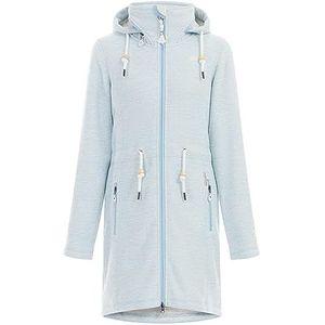 urban rain Veste en polaire tricotée pour femme avec fourrure en peluche, Bleu glacé mélangé, XXL