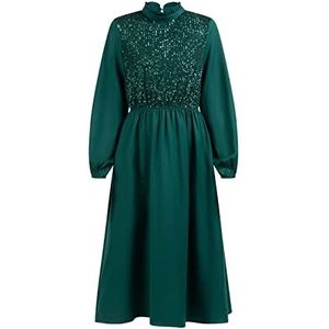 JANTJEL Damesjurk met lange mouwen 10524670-JA04, groen, L, Jurk met lange mouwen, L