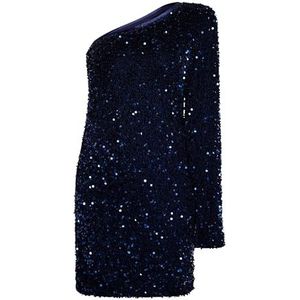 NAEMI Dames One Shoulder mini-jurk 19229184-NA01, marine, L, marineblauw, L
