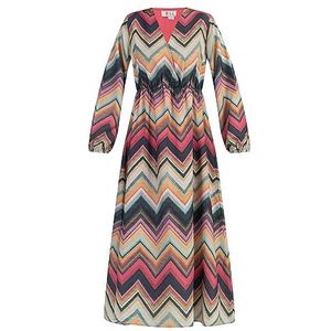 nascita Maxi-jurk met lange mouwen voor dames, zigzagprint, XL