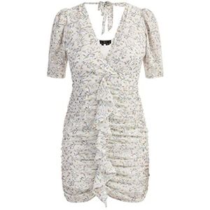 nolie Dames gedrapeerde jurk 19226412-NO01, wolwit meerkleurig, XS, Gedrapeerde jurk, XS