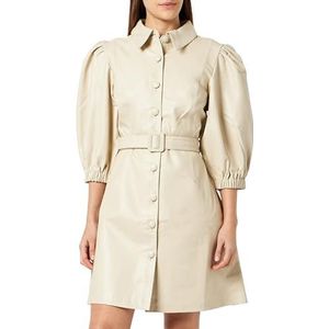 nolie Leren damesjurk, 19227087-NO01, wolwit, M, leren jurk, M, Leren jurk