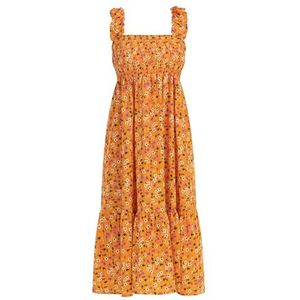 myMo Robe midi pour femme 12527046-MY01, orange multicolore, S, Robe midi, S