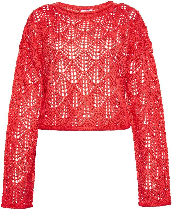 Mymo - Jumper - Rood - Cropped Model - V-hals - Pullover Trui
