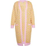 Mymo - Vest - Roze Limoen Oranje - Jacquard - Lange Mouwen