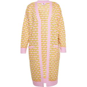 Mymo - Vest - Roze Limoen Oranje - Jacquard - Lange Mouwen