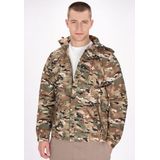 Mo - Jas - Kaki - Heren - Camouflagepatroon - Met Ritssluiting en Verstelbare Capuchon