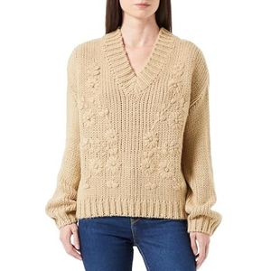 acalmar Dames grof gebreide trui 39425058-AC01, donker zand, XS/S, donkerzand, XS/S