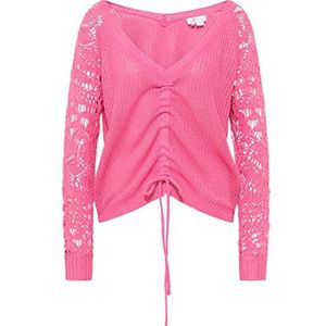 aleva Pull tricoté pour femme, rose, M-L