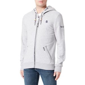 bridgeport Heren sweatjack 36619040-BR02, lichtgrijs melange, M, lichtgrijs, gemêleerd, M