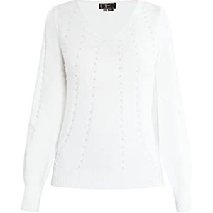 nelice Pull tricoté pour femme, blanc, XS-S