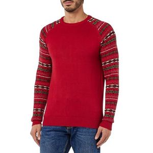Fumo Heren gebreide trui 14620979-FU01, Multicolor Rood, M, veelkleurig rood, M