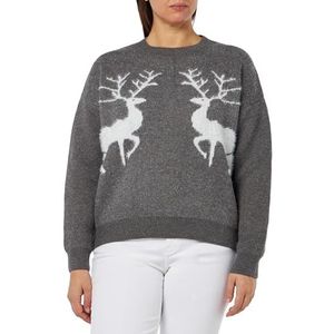 OCY Gebreide damestrui 12419418-OC01, grijs-wit, M/L, grijs/wit, M/L