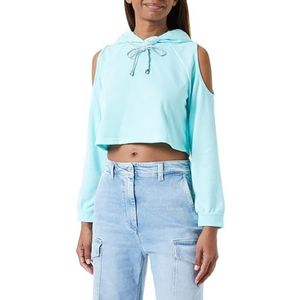 SIDONA Sweat à capuche court pour femme, aqua, XS