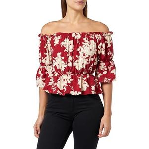 IDONY Dames Carmenblouse 19523061-ID02, rood wit, S, rood/wit, S