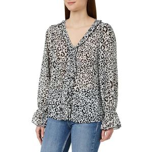 NAEMI Damesblouse 19520100-NA01, wit zwart, S, wit, zwart, S