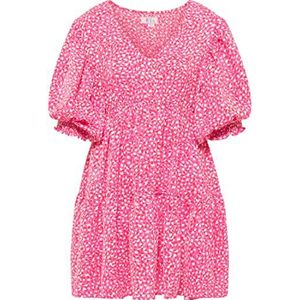 threezy Zomerjurk voor dames 19323483-TH01, roze-wit, XS, zomerjurk, XS