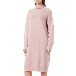 LEOMIA Dames gebreide jurk met lange mouwen midi 15624939-LE02, oudroze, XL/XXL, Oudroze, XL/XXL