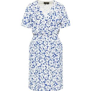 LEOMIA Damesjurk met bloemenpatroon 19222813-LE02, blauw wit, M, blauw-wit, M