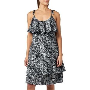 LEOMIA Damesjurk met luipaardprint 19222826-LE02, grijs leo, S, Grijs Leo, S