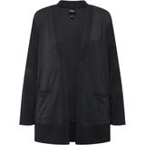 Ulla Popken - Veste Sweat Côtelée - Zwart - Grote Maten