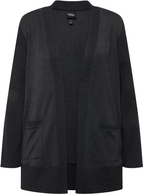 Ulla Popken - Veste Sweat Côtelée - Zwart - Grote Maten