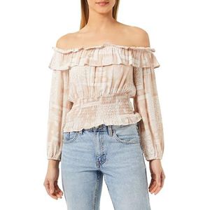 ESHA dames carmenblouse, beige wit, S