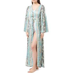 EYOTA Strandkaftan jurk voor dames, Blauw meerkleurig., S