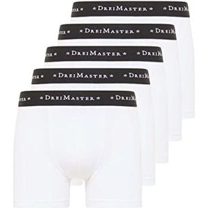 Festland Lot de 5 boxers pour homme, Blanc., XL