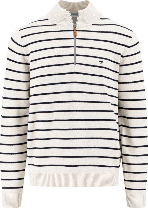 Fynch-Hatton - Half zip trui - Heren - Gebroken wit - Katoen - 1412-313