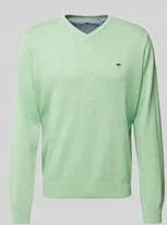 Gebreide Trui - Effen - Knitwear - V-hals - Lange Mouw