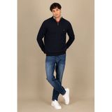 Fynch-Hatton - Ref.1513 222 - Schipperstrui - Blauw - Gestructureerde Katoen