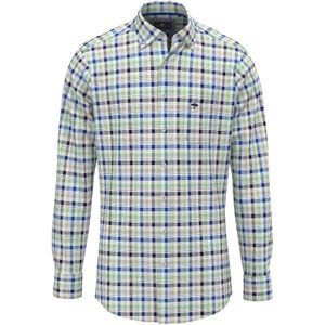 Fynch-Hatton - Classic Combi Checks - Overhemd - Blauw - 100% Katoen