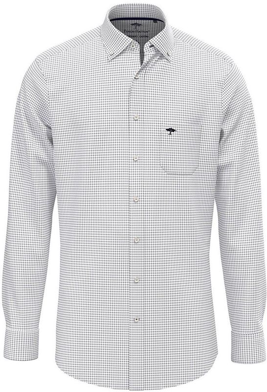 FYNCH HATTON - Soft Oxford - Overhemd - Blauw - Katoen