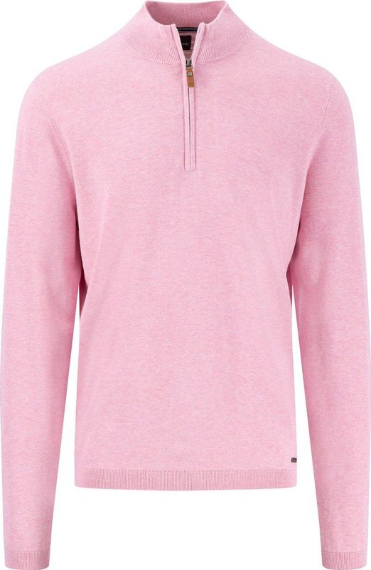 Fynch-Hatton Trui Rits Roze - Half-zip Heren Trui van Katoen