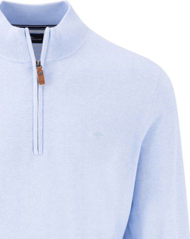 Fynch-Hatton - Pullover - Air Cotton - Lichtgewicht - Ademend - Troyer Ritskraag