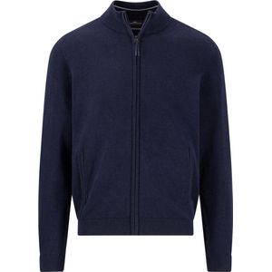Fynch Hatton - Details Trui - Blauw - Geweven Materiaal - Volledige Rits
