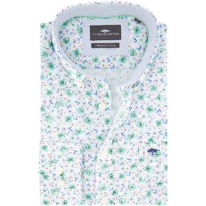 Fynch-Hatton - Premium Flower Prints Overhemd - Blauw - Katoen