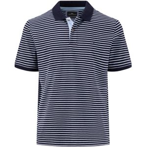 Fynch-Hatton polo korte mouw donkerblauw wit gestreept katoen