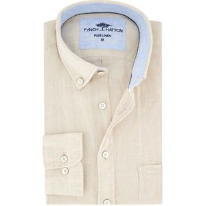 Fynch Hatton - Overhemd - Beige - Linnen - Normale Fit