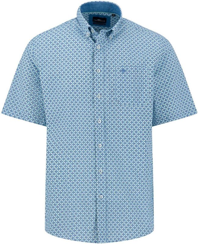 Fynch-Hatton - Linnen Overhemd - Bedrukt - Korte Mouw - 100% Katoen