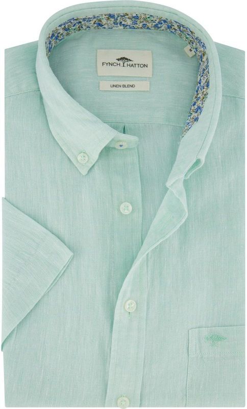 Fynch Hatton - Overhemd - Groen - Linnen