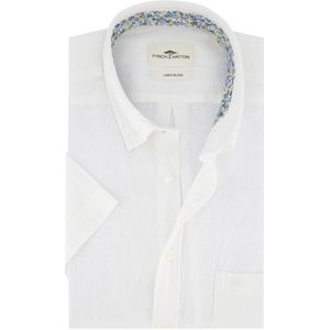 FYNCH-HATTON - Overhemd - Wit - Linnen - Regular Fit