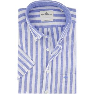 Fynch Hatton Summer Linen Stripes Overhemd Met Korte Mouwen